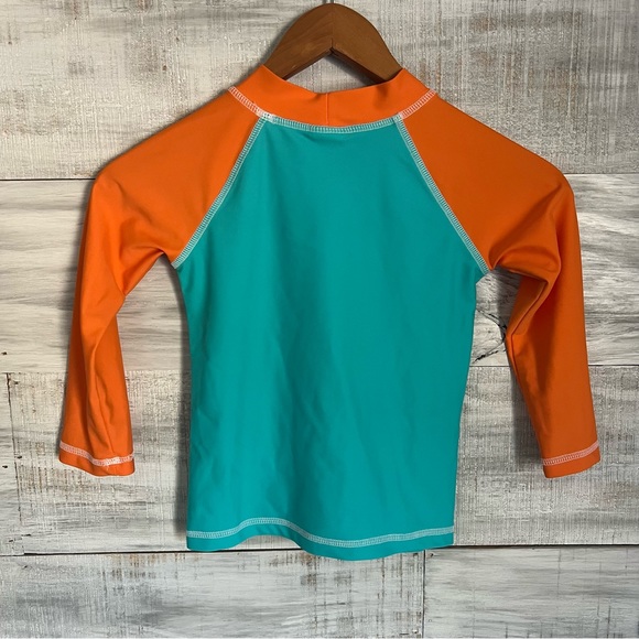Boys The Original Flap Happy Blue/Orange Rashguard - Picture 5 of 5